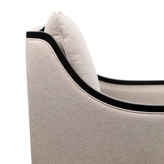 Fauteuil d’appoint Posh de 28,14 po en tissu avec coussins de dossier et de siège amovibles et pattes en bois - beige