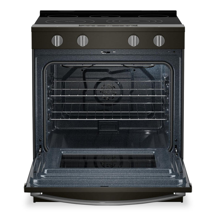 Cuisinière électrique Whirlpool de 5,3 pi³ et de 30 po avec cuisson à air - noire sur acier inoxydable - YWSES5030SV