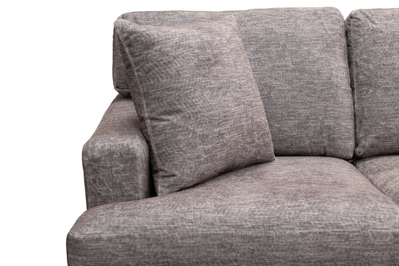Sofa sectionnel de droite Luxe 3 pièces fabriqué au Canada en tissu avec coussins amovibles - gris colombe Zaftig