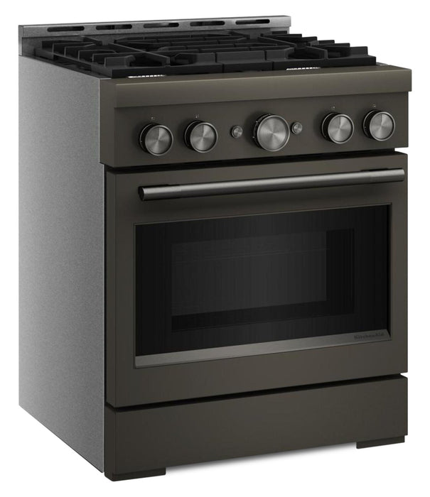 Cuisinière à gaz KitchenAid de 4,1 pi3 avec mode de friture à air sans préchauffage - minerai noir - KFGS930SBE
