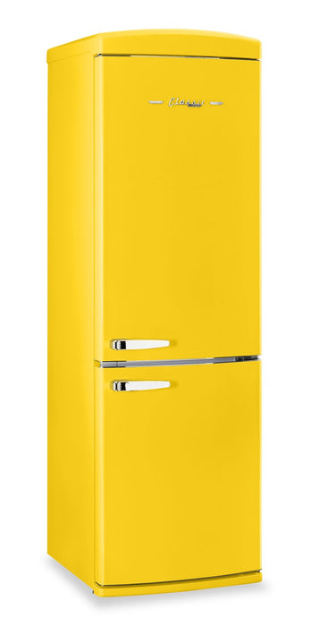 Réfrigérateur Classic Rétro par Unique de 24 po et de 12 pi3 à congélateur inférieur - jaune canari - UGP-340L Y AC