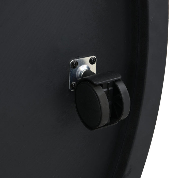 Table à café ronde Felicity de 36 po avec tablette et roulettes - grise