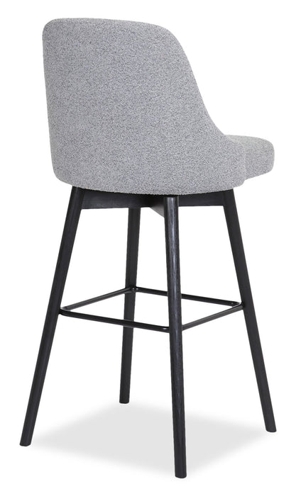 Tabouret Nash de hauteur comptoir en tissu en polyester et en métal - gris