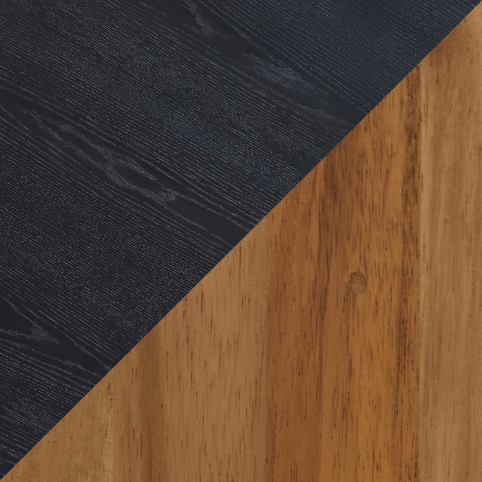 Ensemble de 2 tables rondes modernes Sutton de 42 po en bois massif, table à café et table de bout - noir