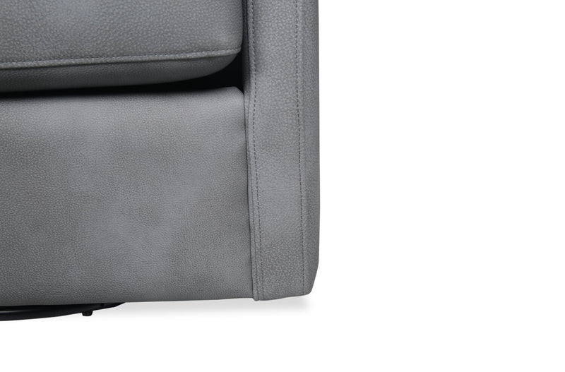 Fauteuil d’appoint pivotant Ever de 28 po en tissu d’apparence cuir - gris