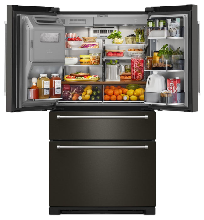Réfrigérateur KitchenAid de 26,2 pi³ et de 36 po à portes françaises - acier inoxydable noir - KRMF536RBS