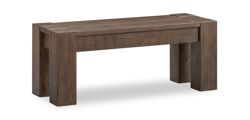 Ensemble de salle à manger Sol de Kort & Co. 6 pièces avec table de 78 po (L), base piédestal, banc et 4 chaises - noir et brun