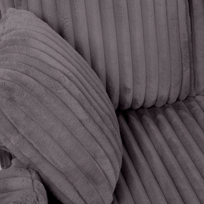 Fauteuil long de détente Kenny de 52,8 po en tissu de fausse fourrure très douce - gris 