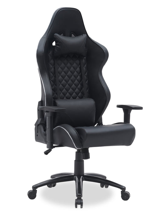 Fauteuil de jeu ergonomique Falcon de 30 po avec haut-parleurs Bluetooth intégrés et éclairage à DEL - noir