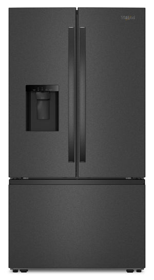 Réfrigérateur Whirlpool de 36 po et de 30 pi3 à portes françaises avec machine à glaçons double - acier inoxydable noir - WRFF3736SV