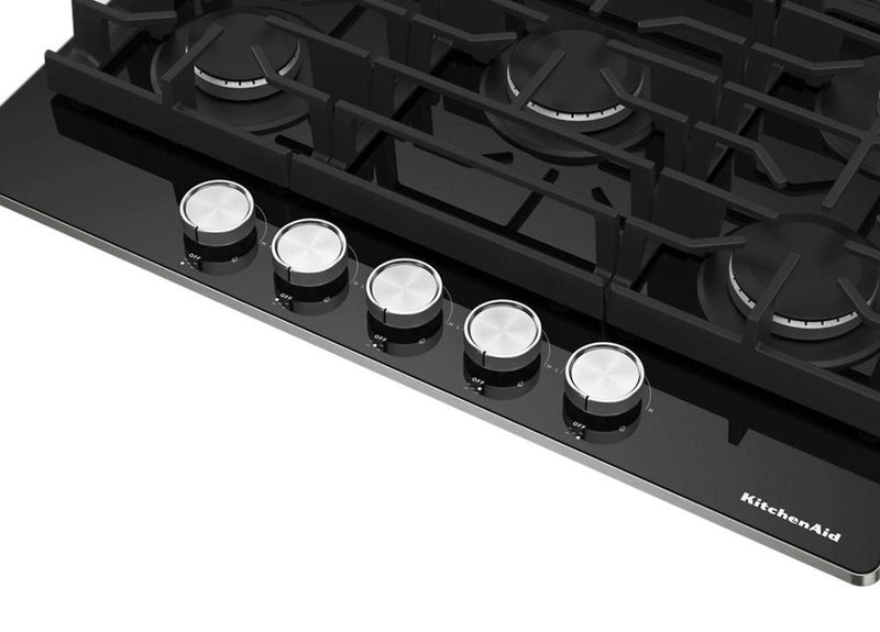 Surface de cuisson à gaz sur vitrocéramique KitchenAid de 36 po – KCGG536PBL
