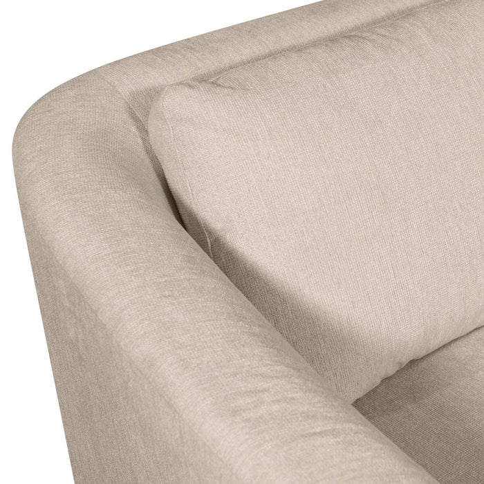 Sofa-lit sectionnel de droite Envy 5 pièces en tissu de chenille avec fauteuil long de rangement - beige amande