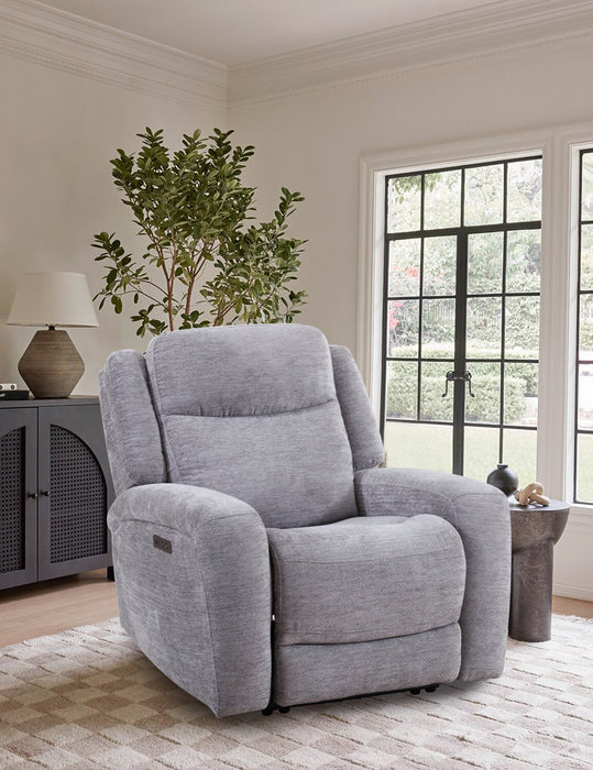 Fauteuil à inclinaison électrique Atlantis de 38 po en tissu avec port USB - gris tourterelle