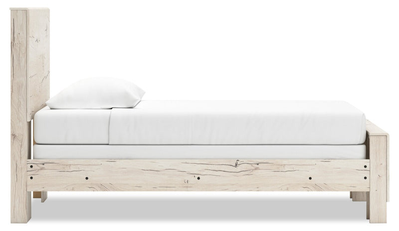 Lit à panneaux Derekson pour enfants avec tête de lit et cadre de lit, blanc rustique - format lit simple