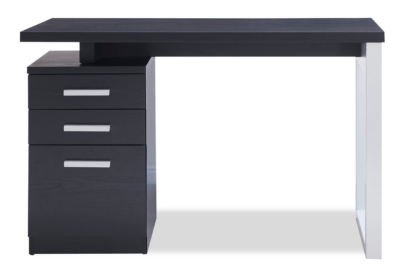 Bureau réversible Oscar de 47 po avec rangement - noir mat