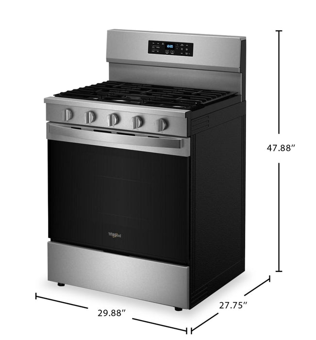 Cuisinière à gaz Whirlpool de 5 pi³ avec friture à air et autonettoyage - acier inoxydable - WFGS5030RZ