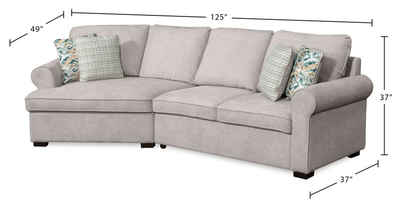 Sofa sectionnel enveloppant de gauche Haven de Scott Living 2 pièces en tissu de chenille - gris