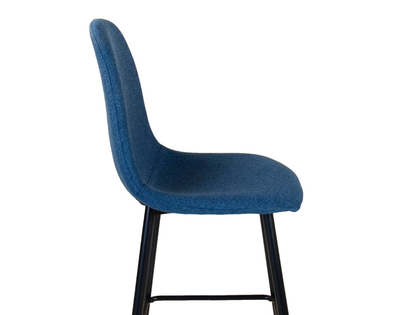 Tabouret Jax de hauteur comptoir de 26 po (H) en tissu de polyester et en métal - bleu