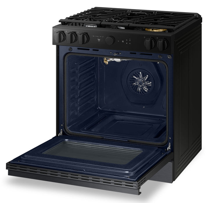 Cuisinière intelligente à gaz encastrée Samsung de 6 pi³ avec friture à air et Air Sous Vide - noir mat - NSG6DG8500MTAA