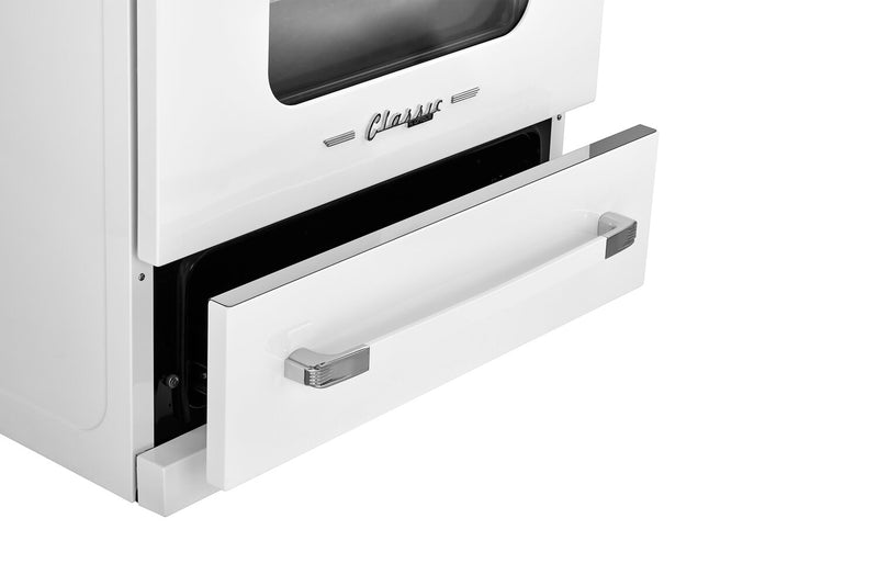 Cuisinière à induction Classic Rétro par Unique de 30 po et de 3,9 pi3 - blanc guimauve - UNQ-30CR IC W 