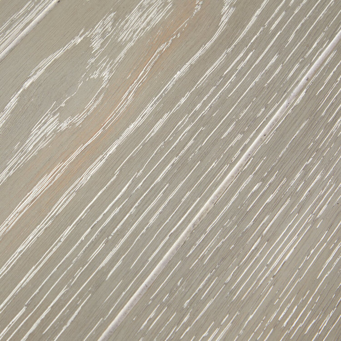 Table à café contemporaine Clifford de 60 po en bois massif avec tablette et roulettes - gris calico