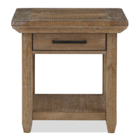 Table de bout rustique Cedar de 24 po avec tiroir de rangement - pin naturel