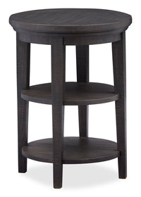  Table de bout ronde traditionnelle Hanson de 18 po en pin - graphite
