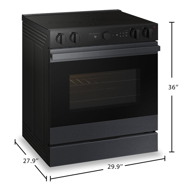 Cuisinière intelligente électrique encastrée Samsung de 6,3 pi³ avec friture à air et Air Sous Vide - noir mat - NSE6DG8500MTAC