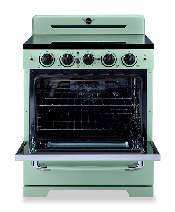 Cuisinière à induction Classic Rétro par Unique de 30 po et de 3,9 pi3 - vert menthe estival - UNQ-30CR IC LG