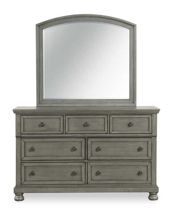 Miroir de commode de chambre à coucher Chelsea - gris