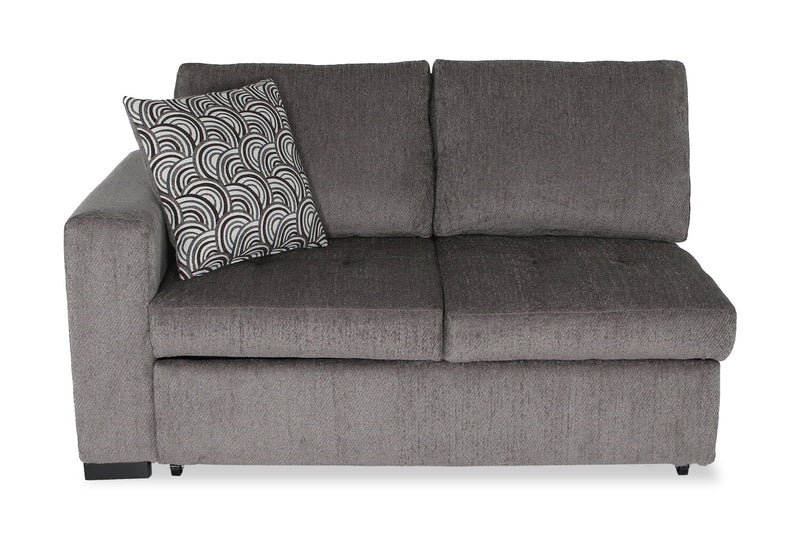 Sofa-lit sectionnel enveloppant de droite Legend 2 pièces fabriqué au Canada en tissu de chenille - brun étain