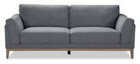  Sofa Valley de 83,5 po en tissu avec base et pattes en hévéa - étain