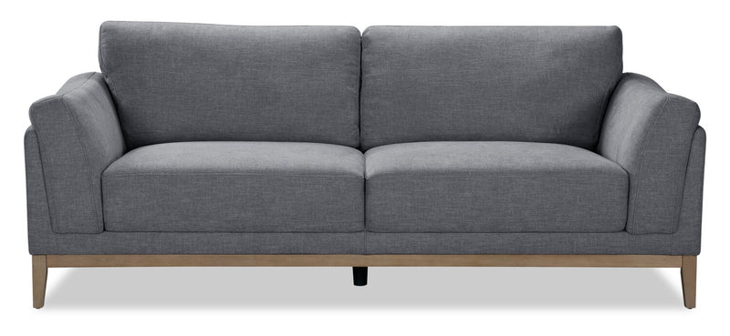 Sofa Valley de 83,5 po en tissu avec base et pattes en hévéa - étain
