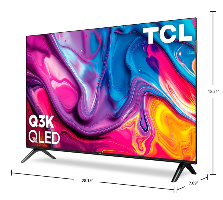 Téléviseur intelligent QLED TCL Q3K Full HD de 32 po avec boîtes quantiques et Google TV (32Q3K)