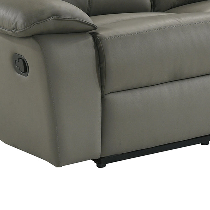Sofa inclinable Matteo de 88 po en cuir véritable - gris Aviarah