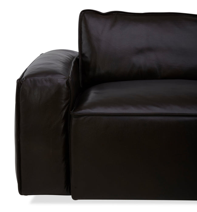 Sofa sectionnel modulaire de droite Sedona 3 pièces en cuir véritable - chocolat