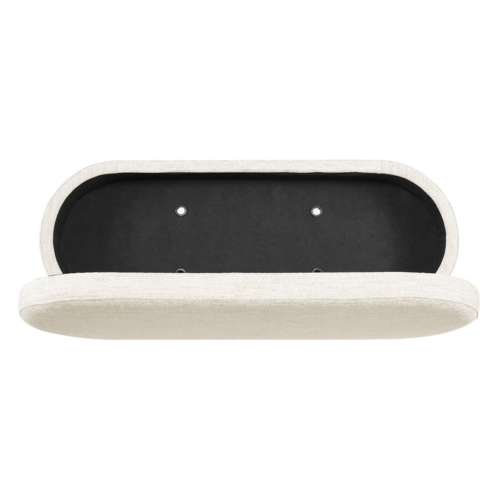 Pouf de rangement ovale Montreal de 43,5 po en tissu - blanc
