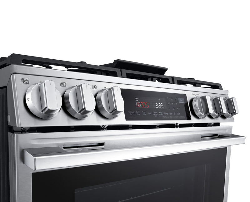 Cuisinière intelligente à gaz encastrée LG de 6,3 pi3 avec friture à air- acier inoxydable résistant aux traces de doigts - LSGL6335X