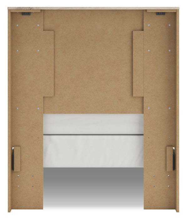 Tête de lit à panneaux Derekson pour enfants, blanc rustique - format lit simple