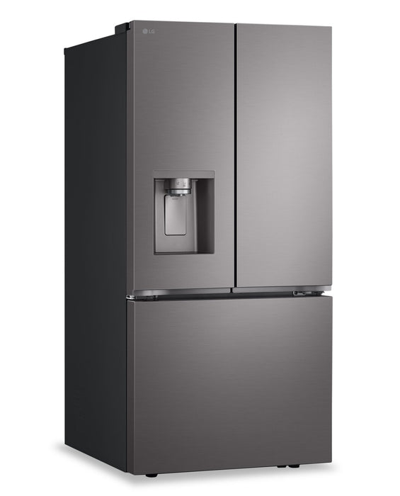 Réfrigérateur LG de 33 po et de 25 pi³ à portes françaises avec machine à glaçons double - acier inoxydable noir - LF25S6330D