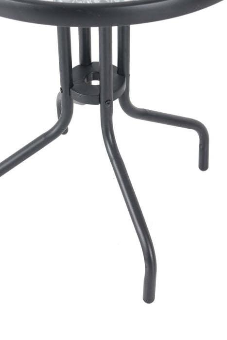 Table bistro Paris pour la terrasse à l’extérieur - dessus de table rond en verre, armature en acier doté d’un revêtement en poudre - noire