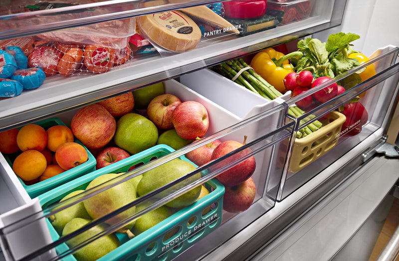 Réfrigérateur KitchenAid de 36 po et de 20 pi3 de profondeur comptoir à portes françaises - acier inoxydable - KRFC136RPS