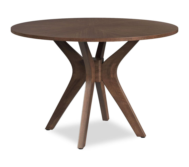 Ensemble de salle à manger Rain 5 pièces avec table ronde de 45 po (L) et 4 chaises grises - gris et brun
