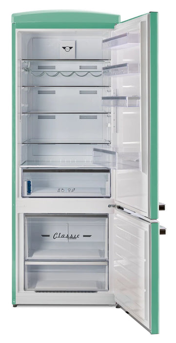 Réfrigérateur Classic Rétro d’Unique de 28 po et de 17 pi3 à congélateur inférieur - turquoise - UNQ-455L T AC
