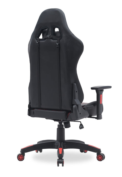 Fauteuil de jeu ergonomique Hawk de 27,5 po - noir et rouge