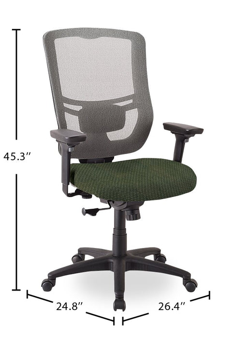 Chaise de bureau Dante de Tempur-Pedic de 26,4 po - verte avec dossier à mailles