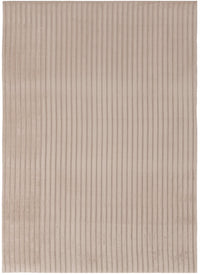  Carpette Channel en fausse fourrure taupe avec revers en mousse à mémoire de forme - 5 pi x 7 pi
