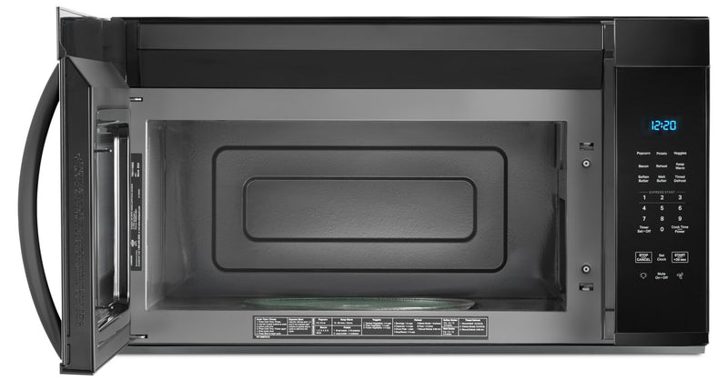 Four à micro-ondes à hotte intégrée Whirlpool de 1,7 pi3 - noir - YWMMS3130RB