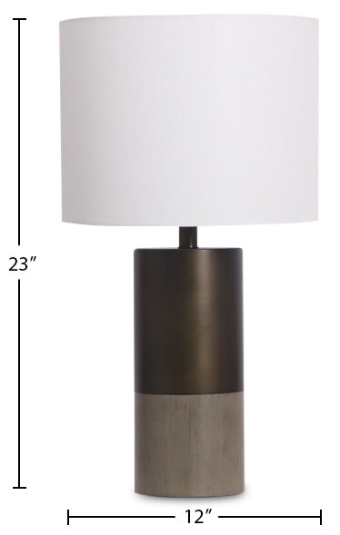 Lampe de table Colm de Kort & Co. de 23 po en métal bronze antique