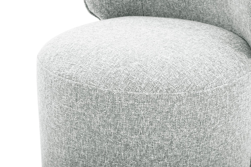 Chaise de salle à manger coulissante Zola en tissu de polyester - gris nuage
